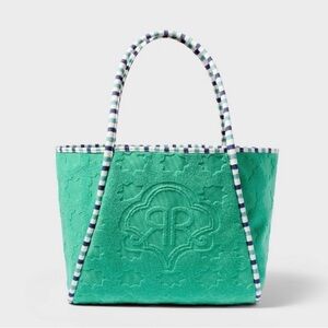 Star Geo Large Terry Beach Tote Bag Green - Roller Rabbit x Target